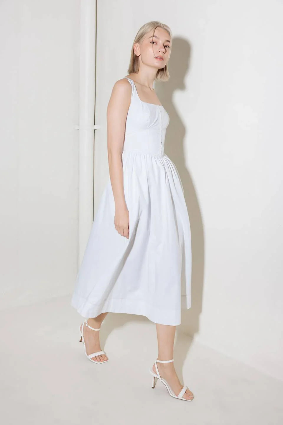 CATCH THE SUN WHITE MIDI DRESS