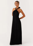 Golden Child Linen Maxi Dress Black