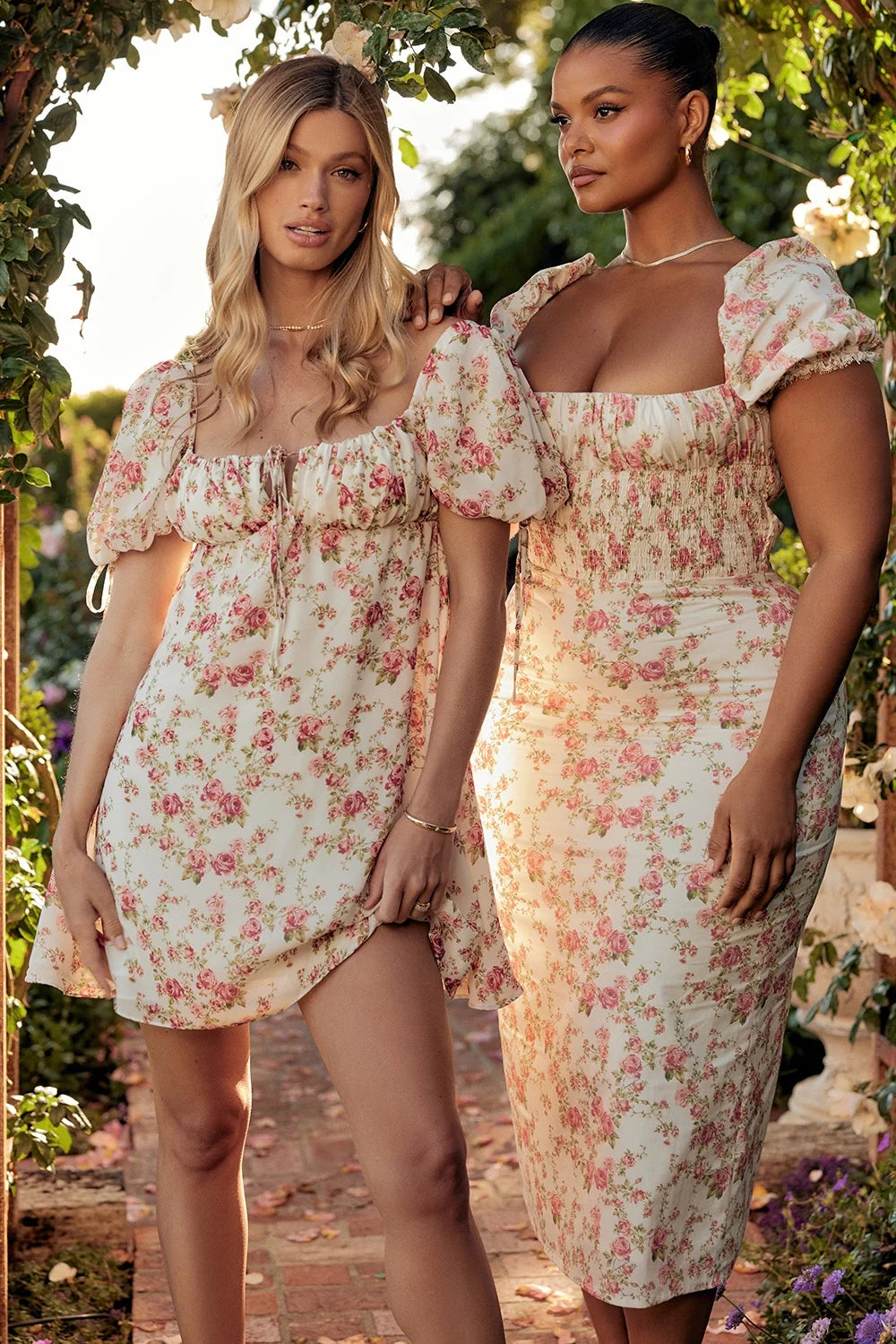 rose print mini dress sale