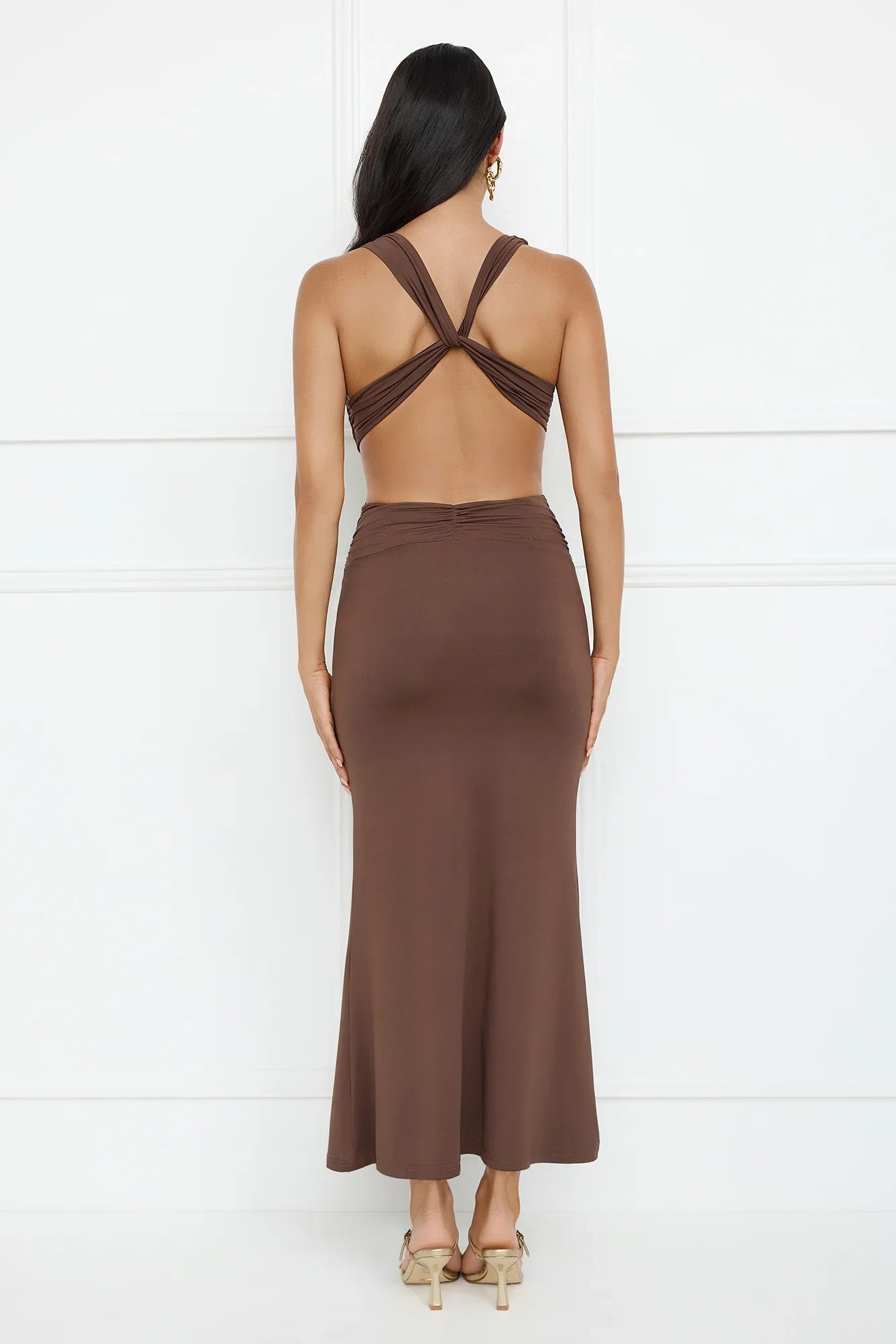 Electric Kiss Maxi Dress Brown