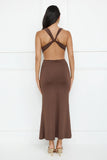 Electric Kiss Maxi Dress Brown