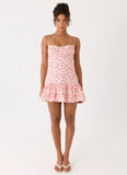 Loulette Mini Dress Porcelain Rose