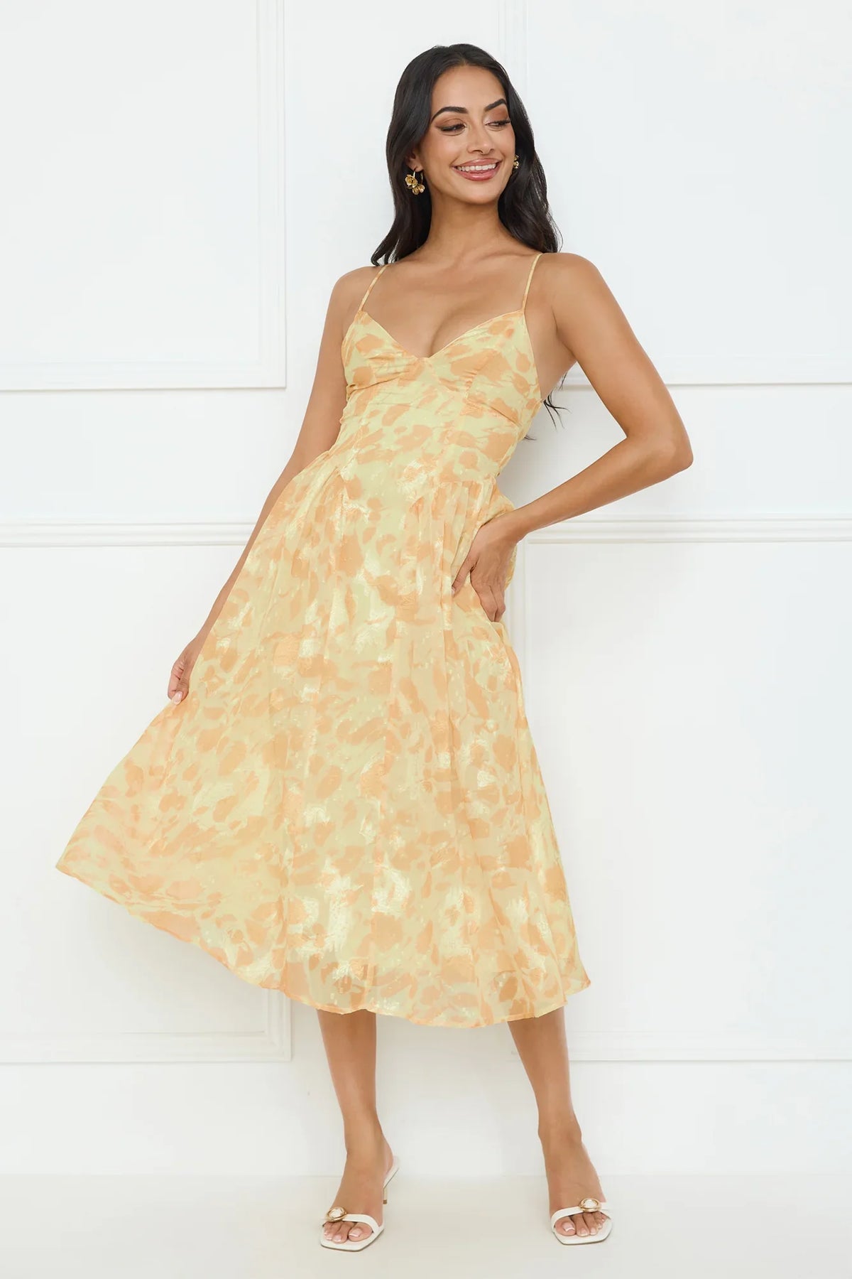 Fresh Nectar Midi Dress Yellow