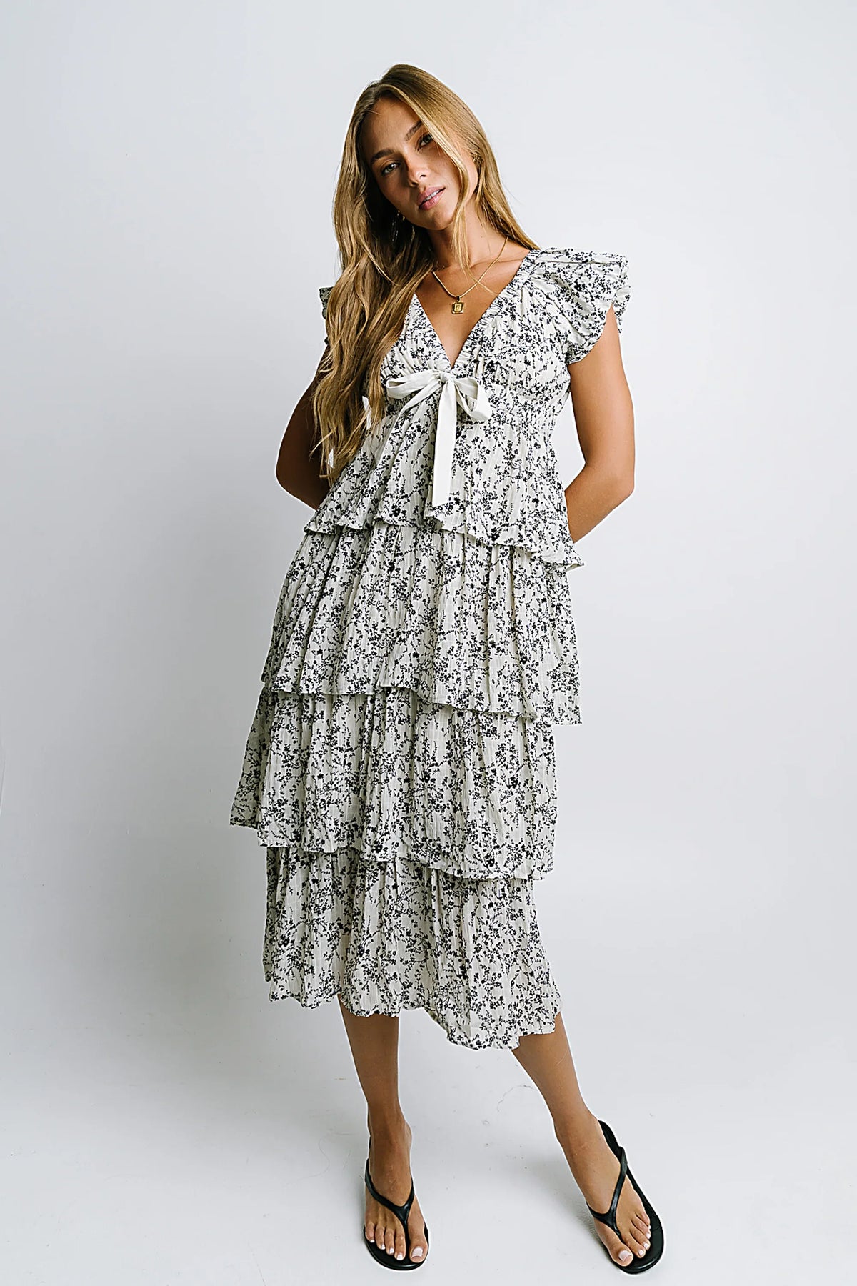 River Ruffle Midi Dress