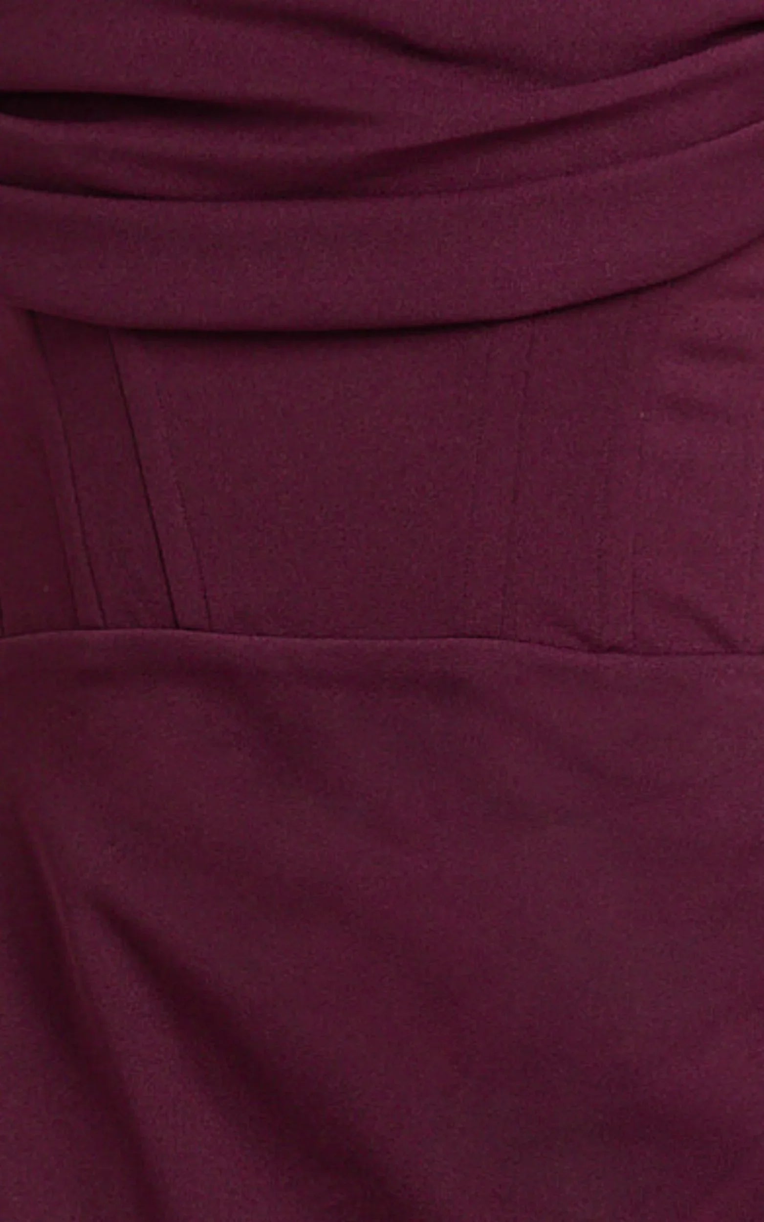 Marcel Maxi Dress Off Shoulder Corset High Split Dress in Wine