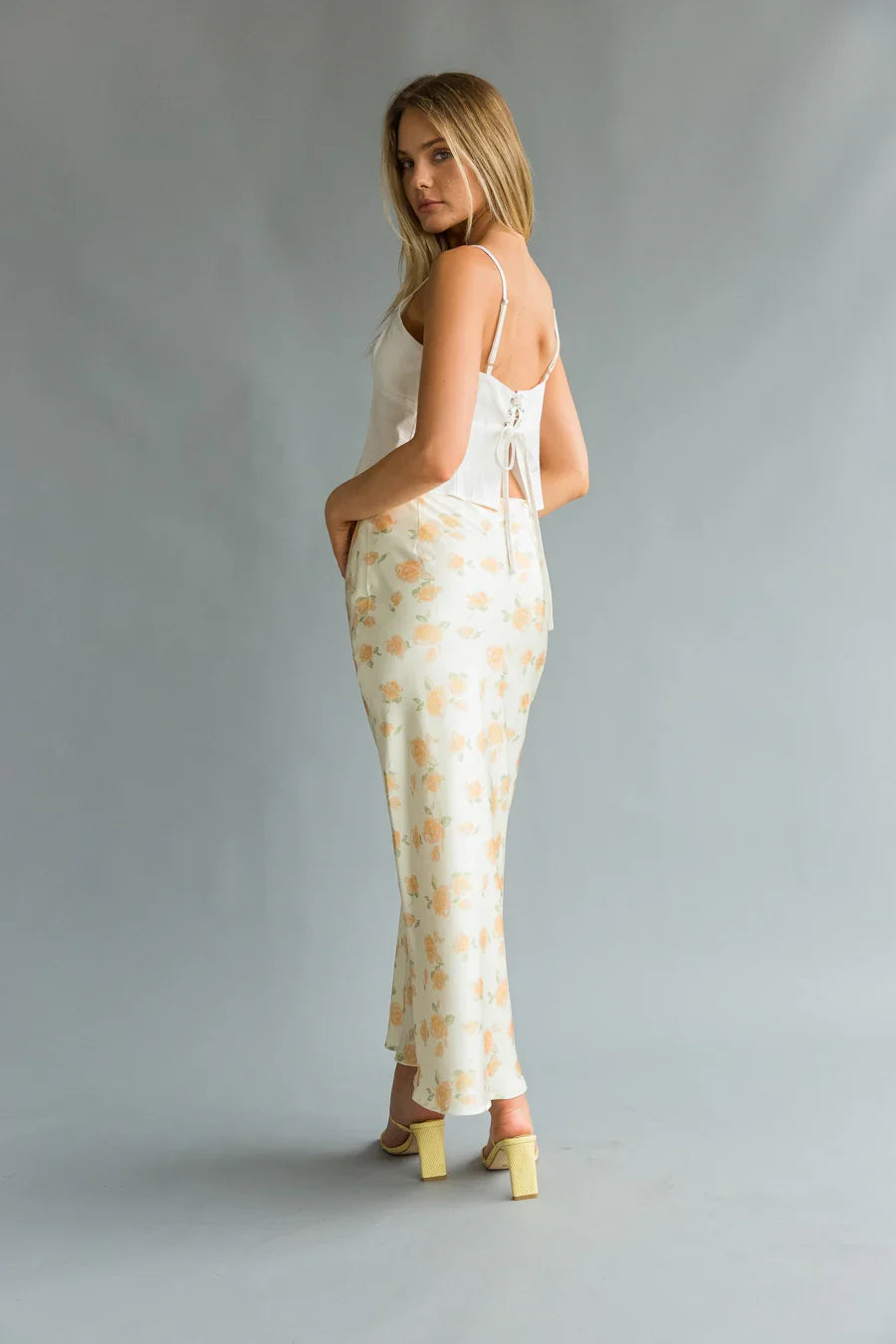 Issa Floral Satin Maxi Skirt