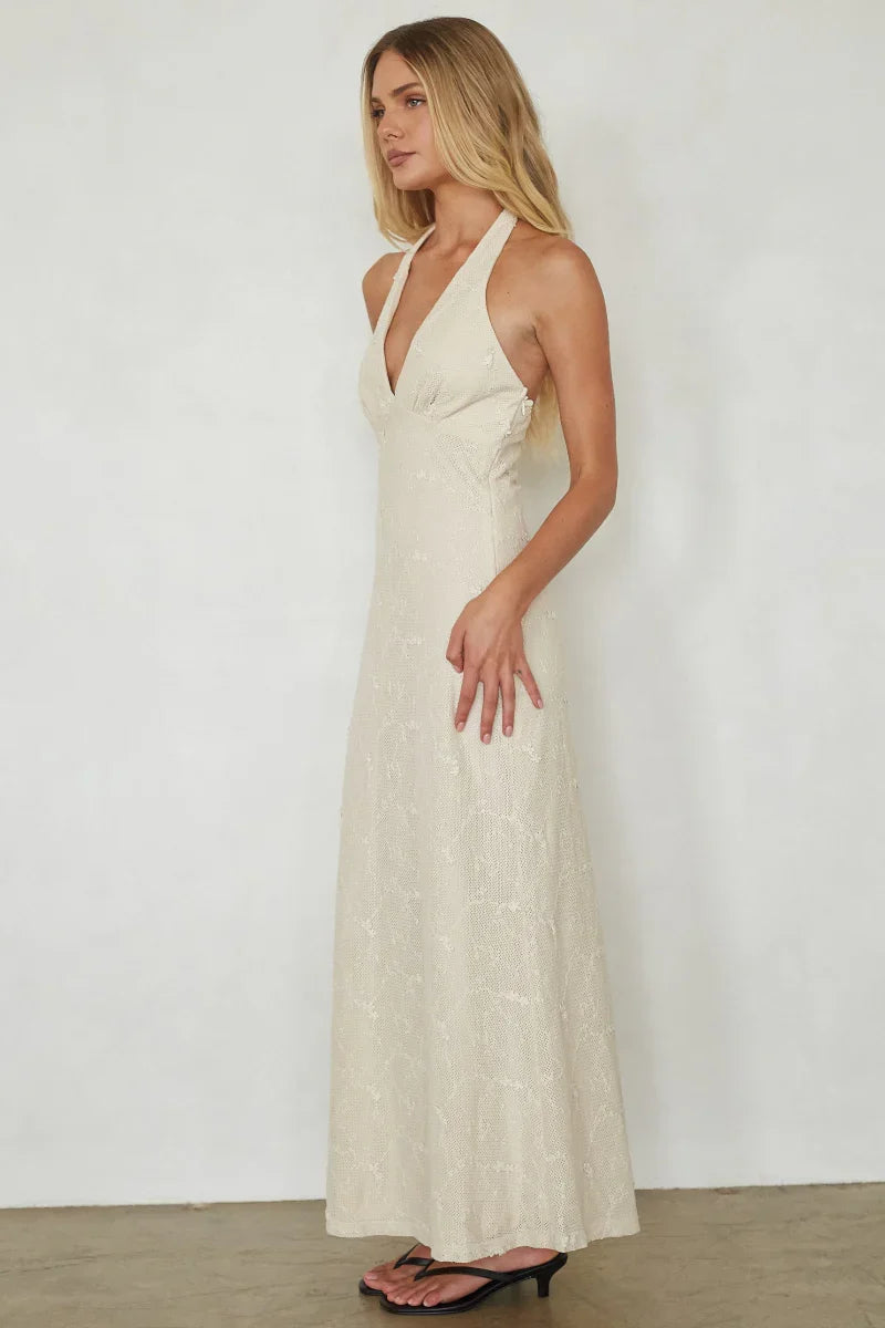 Savvy Halter Knit Maxi Dress