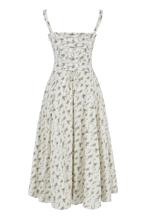 garden print bustier sundress