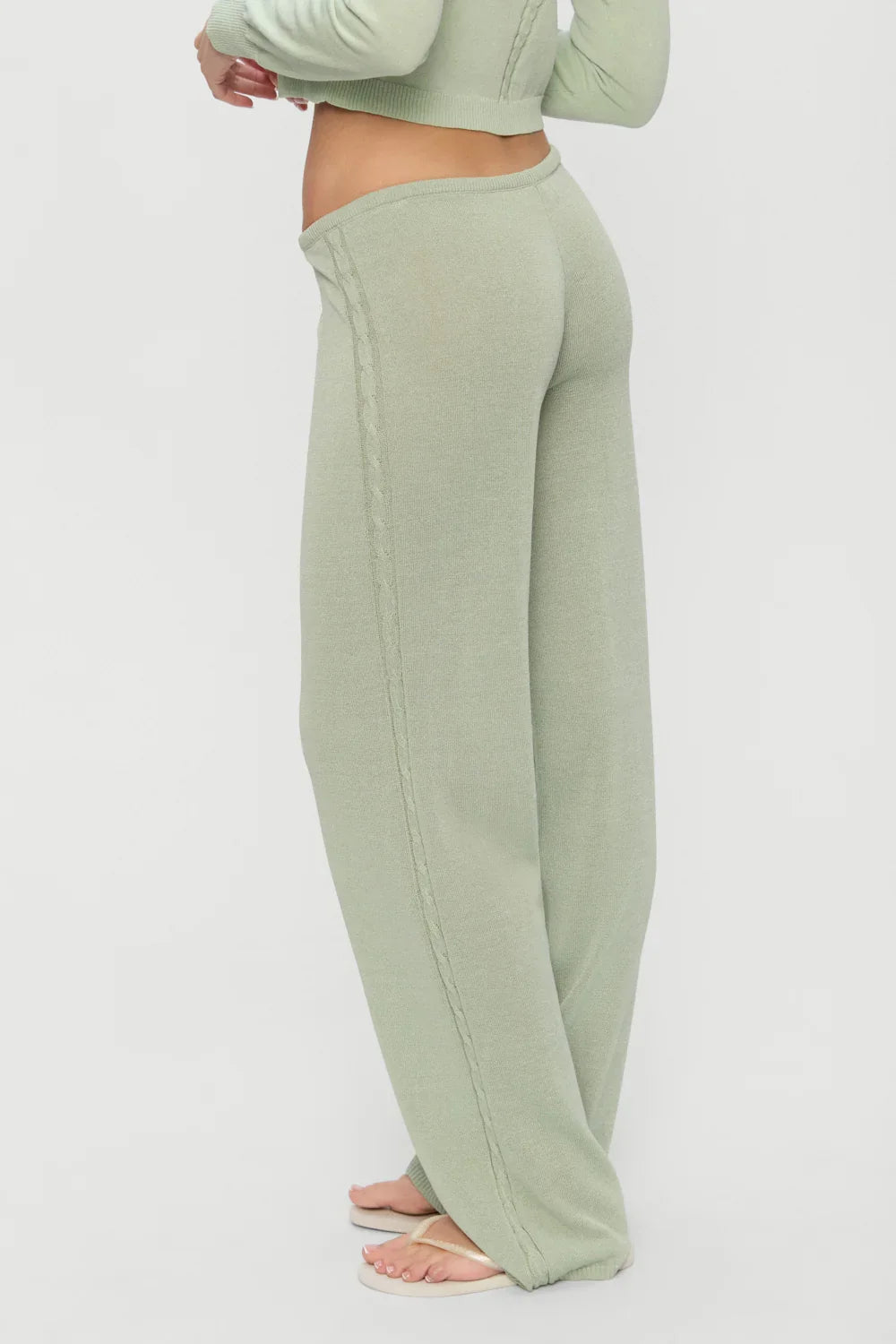 Ela Low Rise Knit Pants Eucalyptus