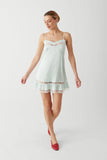 Carson Satin Mini Dress Pistachio