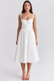 white corset midi sundress