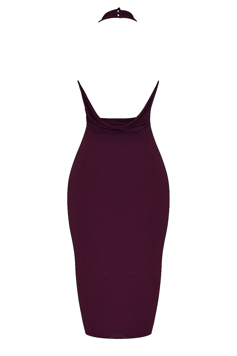 merlot draped midi dress