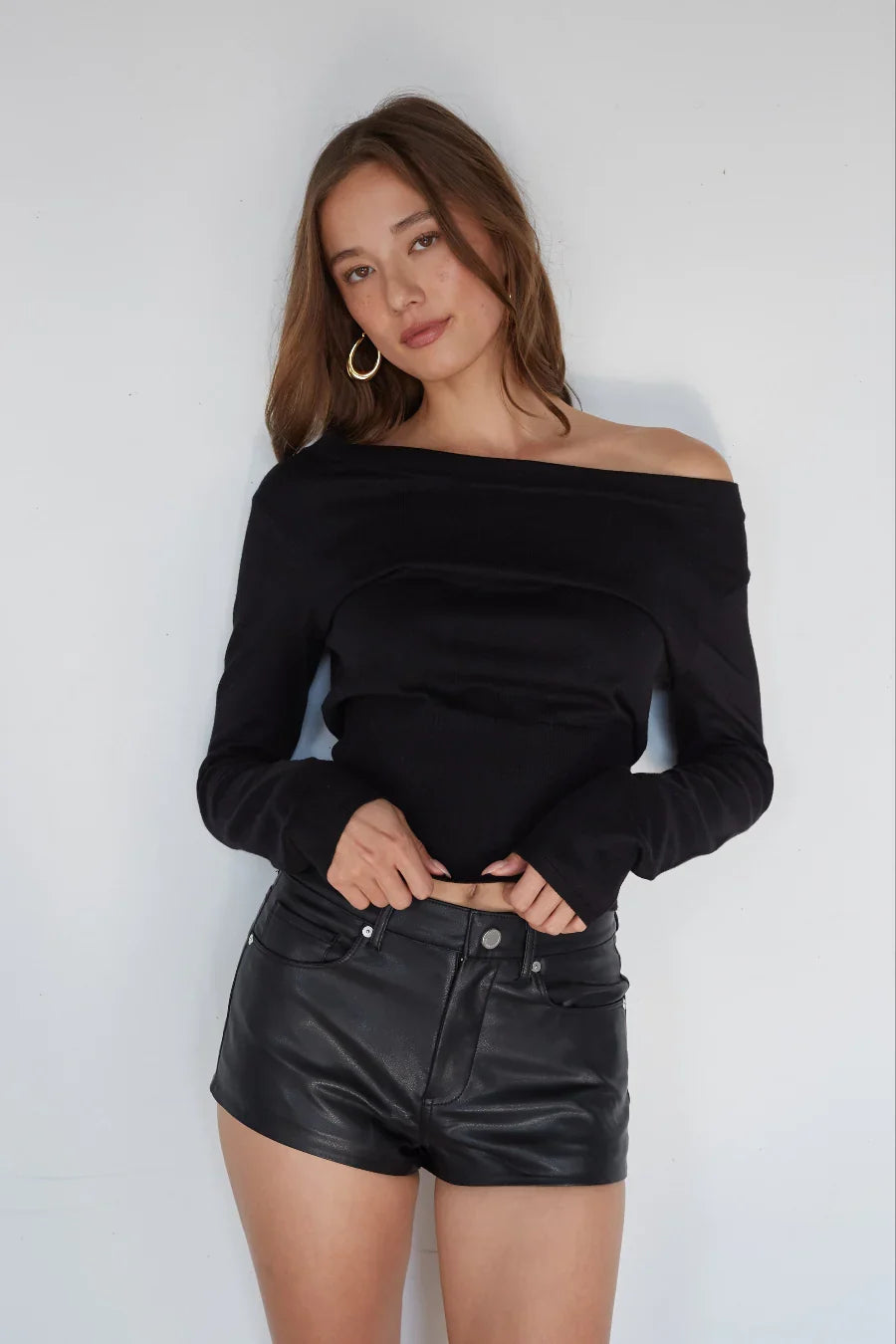 Naya Faux Leather Micro Shorts