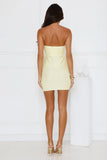 Plisse Lovers Mini Dress Lemon