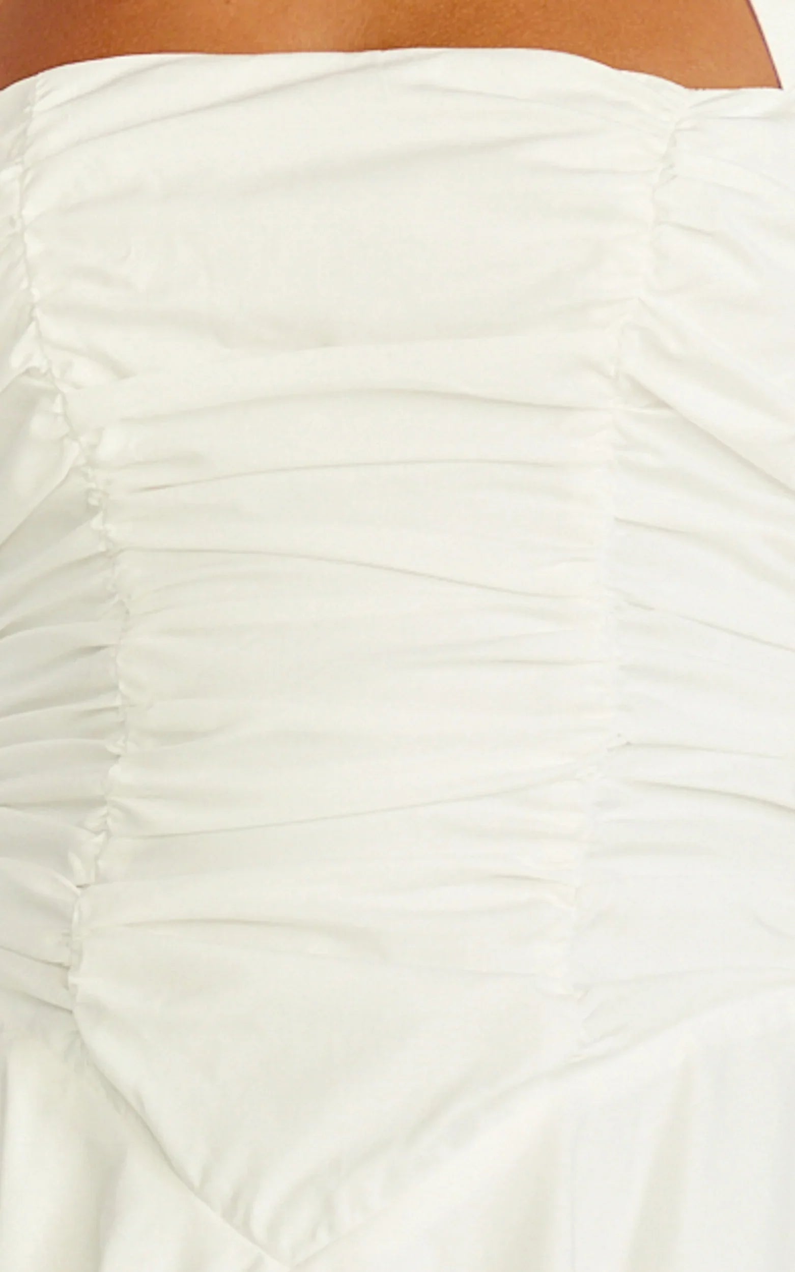 Anya Mini Dress Halter Neck Gathered Top Drop Waist Fit And Flare Dress in White