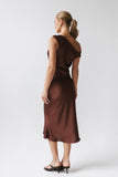 Malik Midi Dress in Burgundy