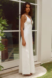 UNITY LOW PLUNGE MAXI DRESS WHITE