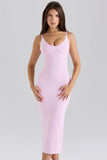 baby pink midi bandage dress