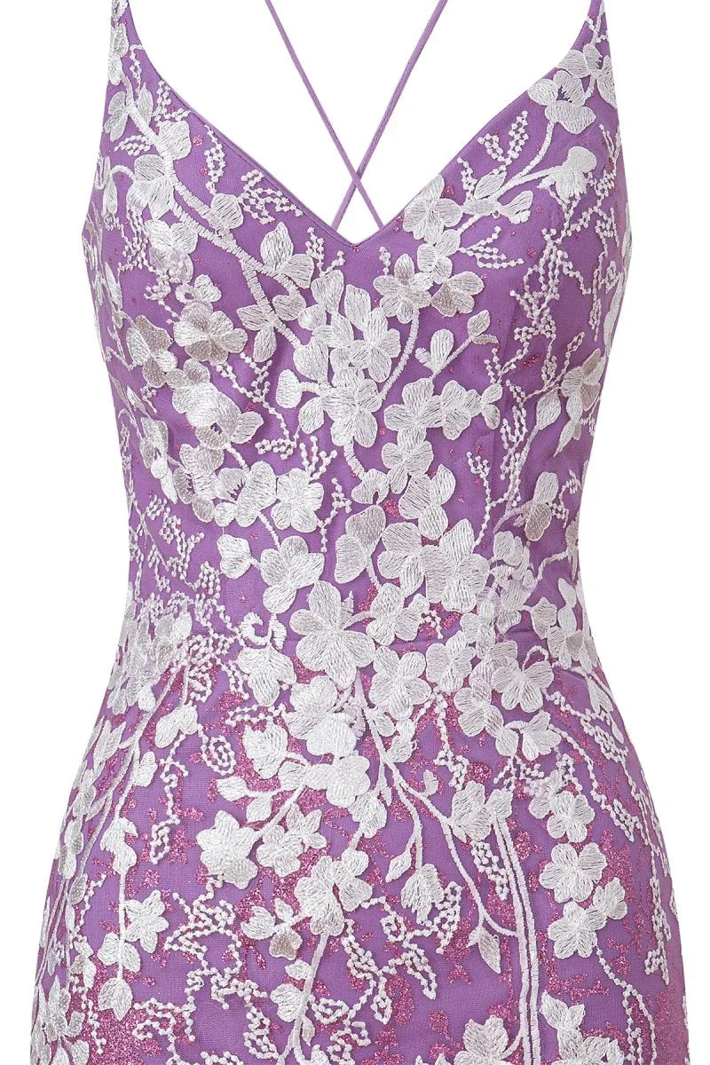 Sheath Short Spaghetti Straps Lace Homecoming Dress