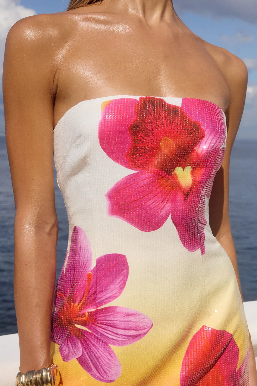 IBIZA MINI DRESS TROPICAL OMBRE
