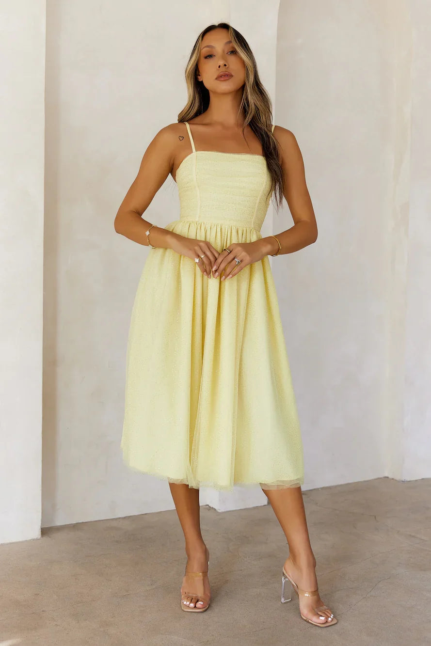 Spark Of Joy Midi Dress Yellow