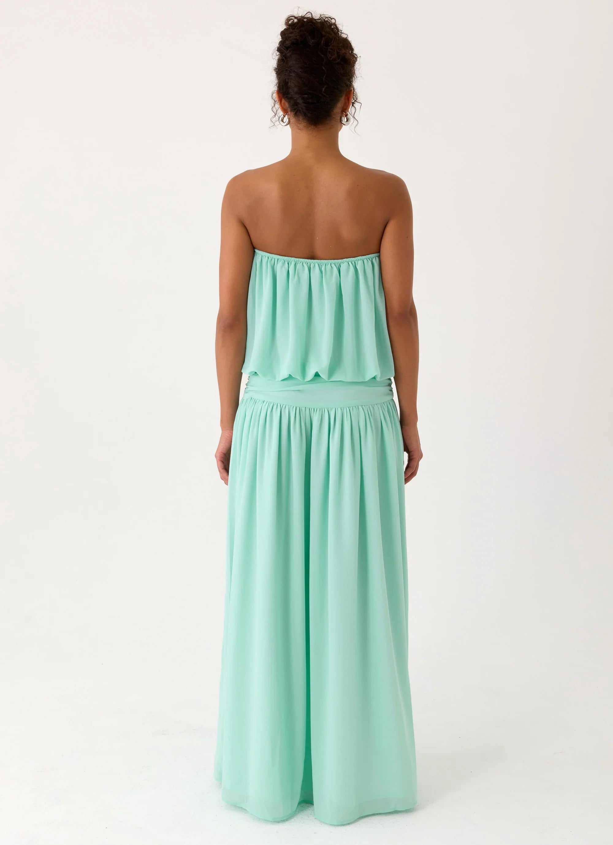 Lioras Strapless Maxi Dress Aqua