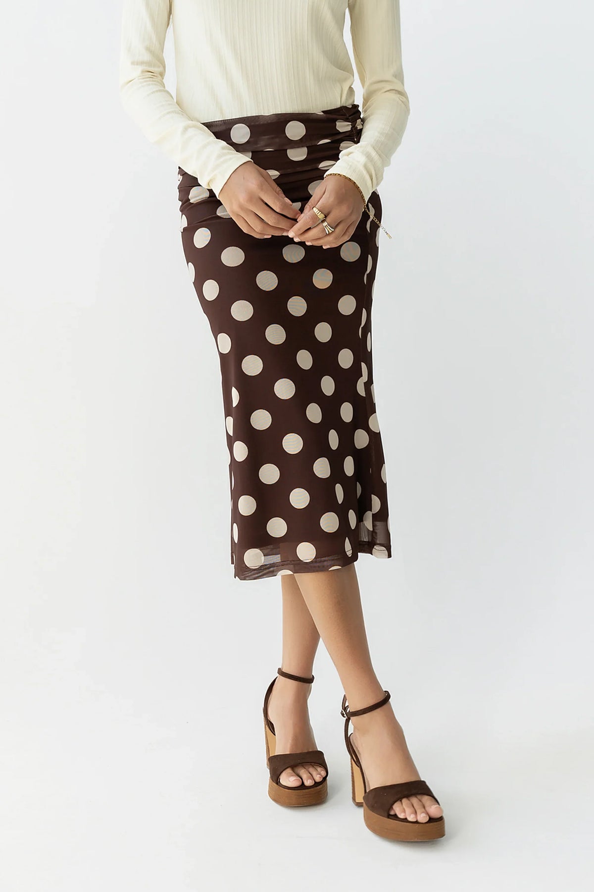 Elsie Polka Dot Maxi Skirt