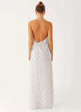 Harri Maxi Dress White Polka Dot