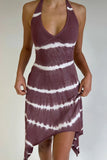 Claudia Halter Tie Dye Dress Taro Tie Dye