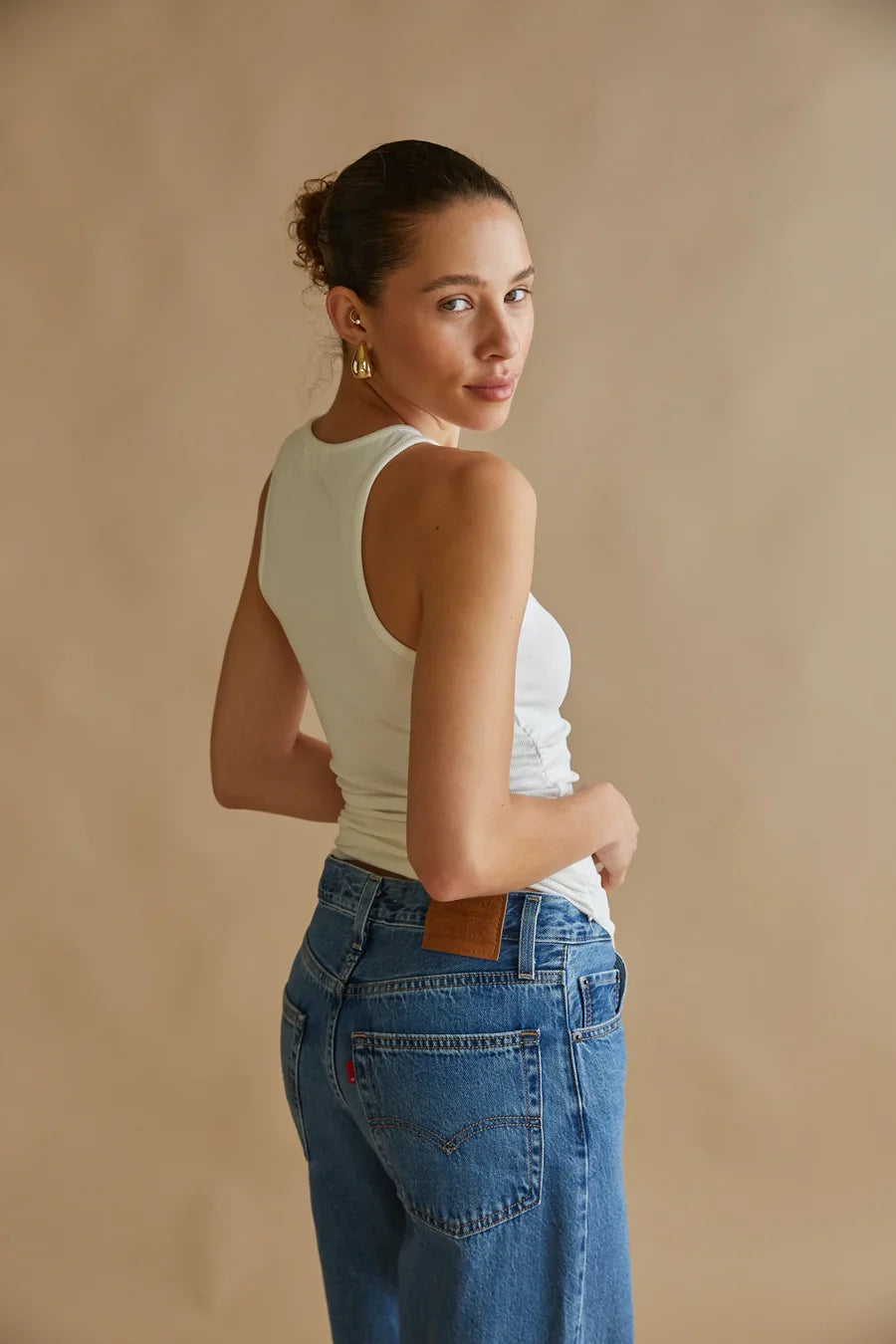Juno Ruched Ribbed Tank Top