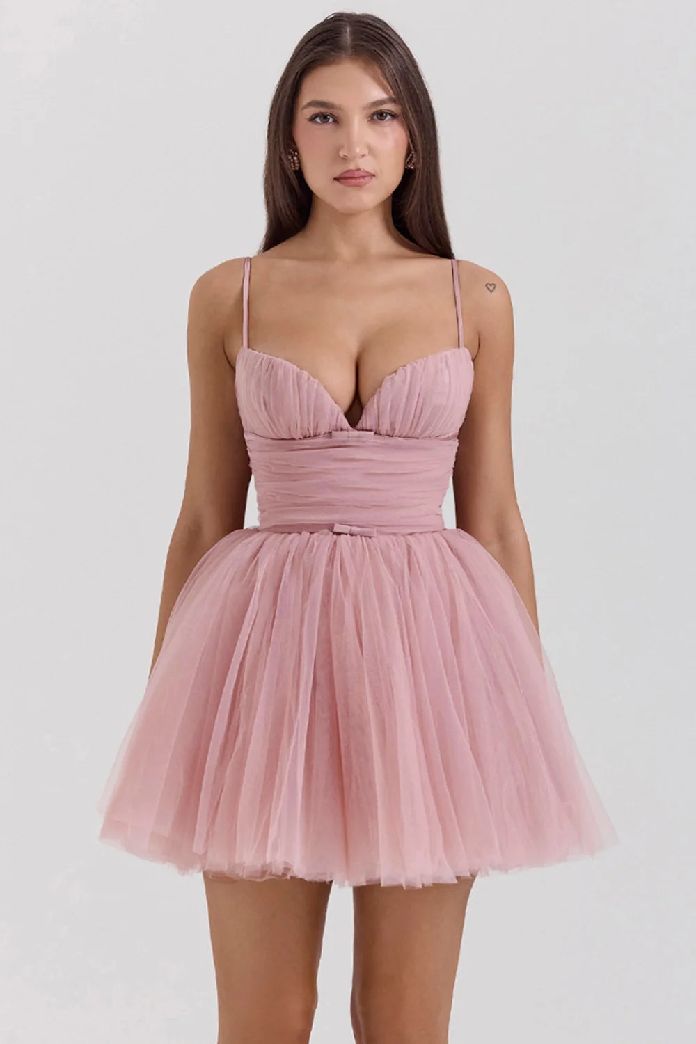 french rose tulle mini dress sale