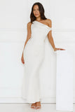 Pure Magic Linen Blend Off Shoulder Maxi Dress Cream