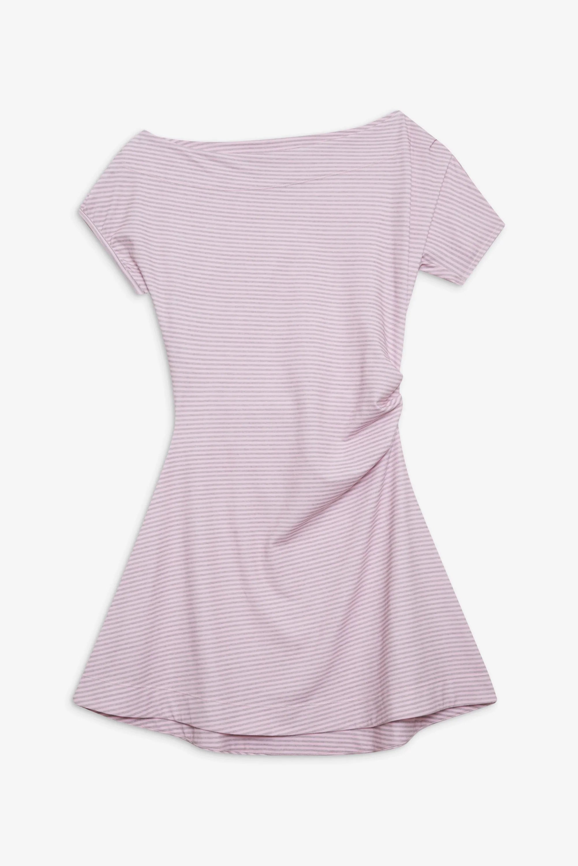 Roslyn Off Shoulder Mini Dress Rosewater Stripe