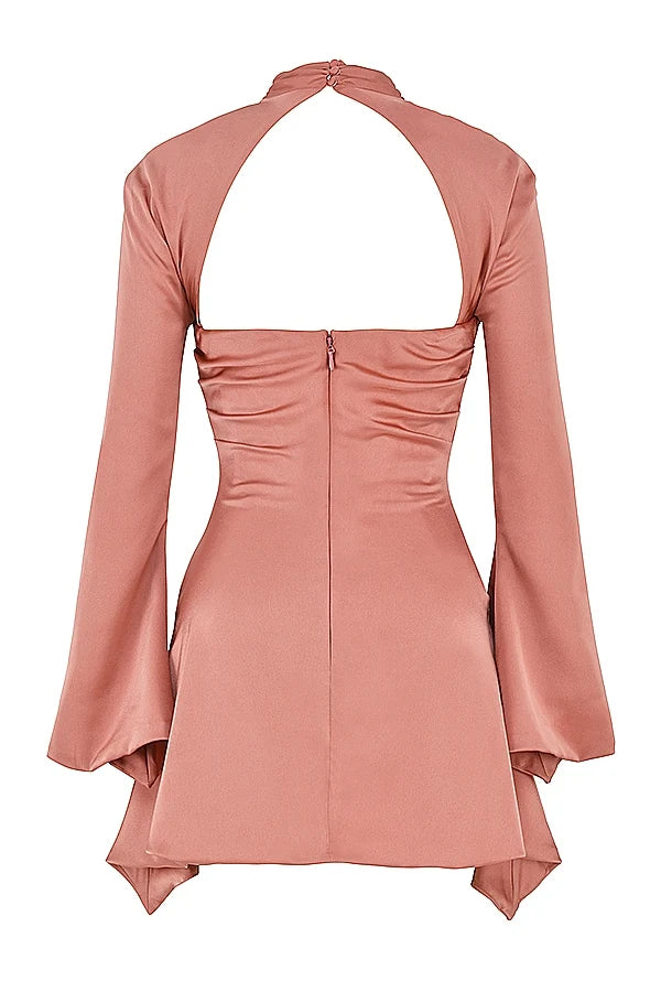 rose draped corset dress