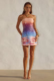 IBIZA STRAPLESS SEQUIN MINI DRESS NADIA PINK OMBRE