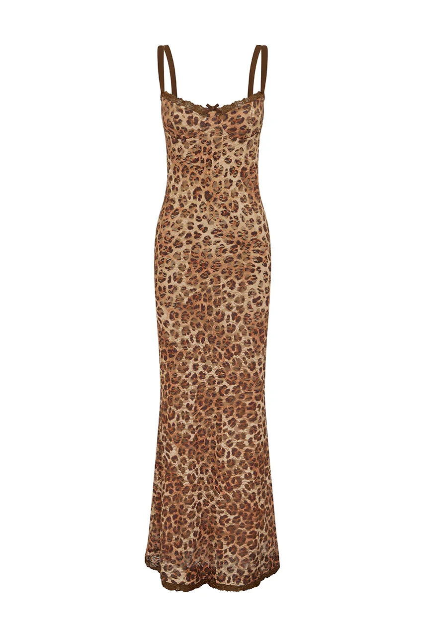ECHO MAXI DRESS LEOPARD PRINT