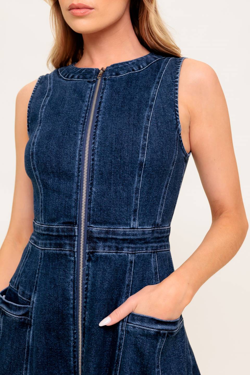 RAW BEAUTY DENIM MIDI DRESS