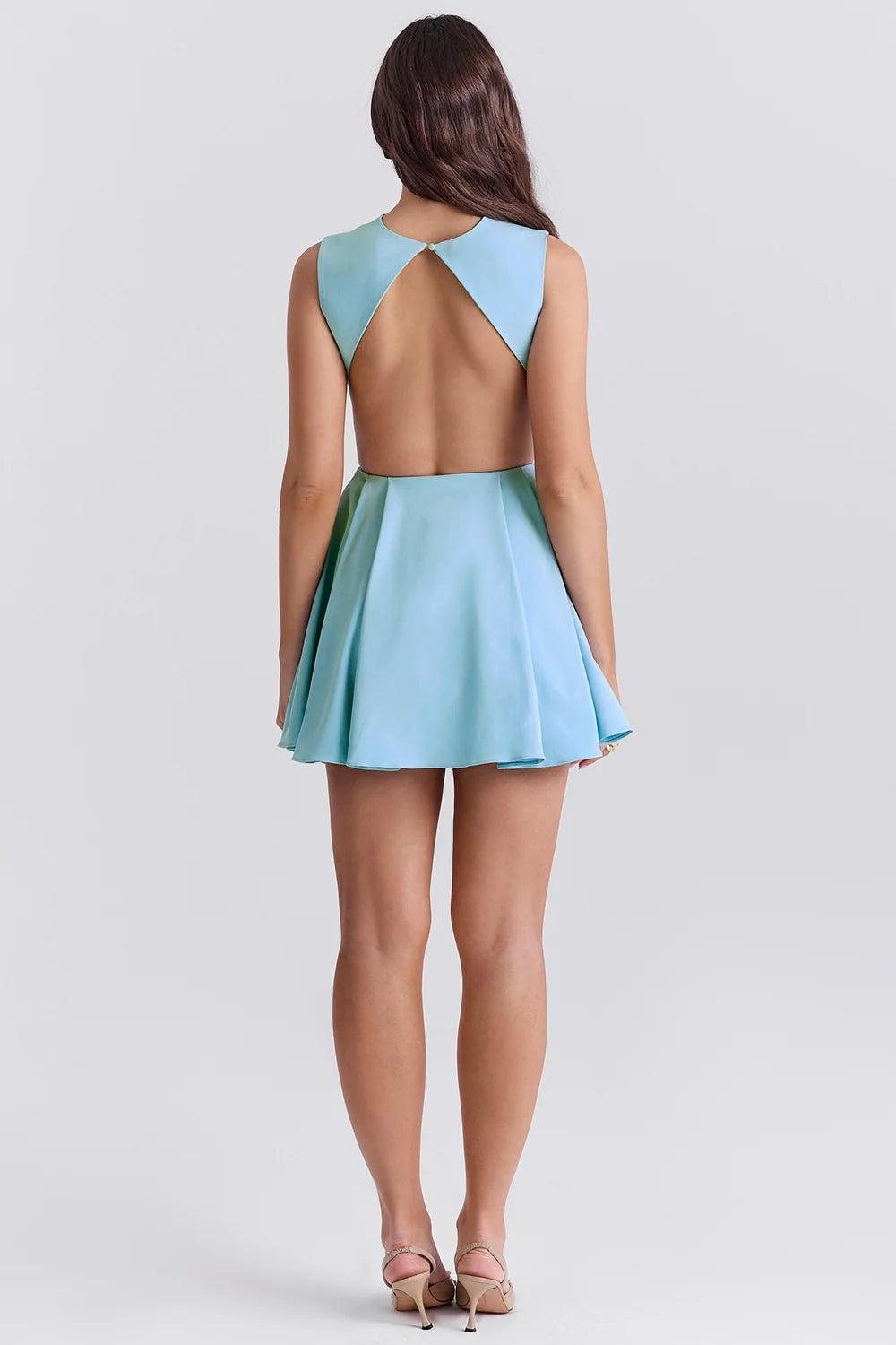 tuscan blue twill mini dress