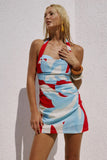 EVIE SWEETHEART HALTER MINI DRESS AMOREE RED