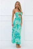 Body Language Strapless Maxi Dress Green