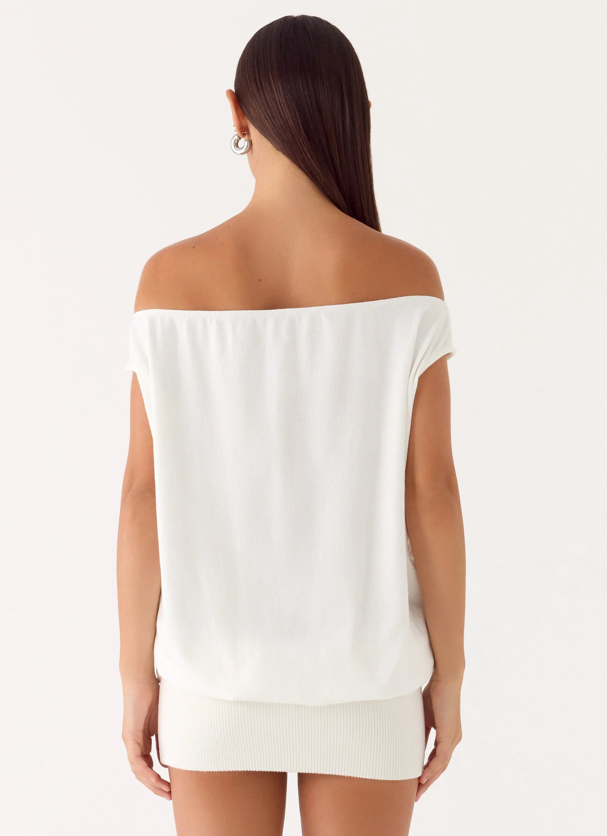 Leighken Knit Mini Dress White