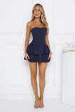Memory Of Love Strapless Mini Dress Navy