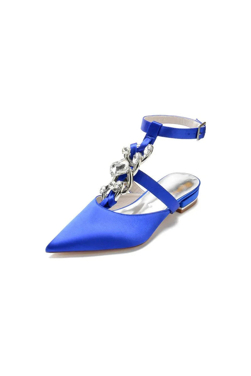Crystal Chain Pointed Toe Flats