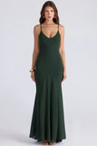 forest green georgette panelled maxi dress