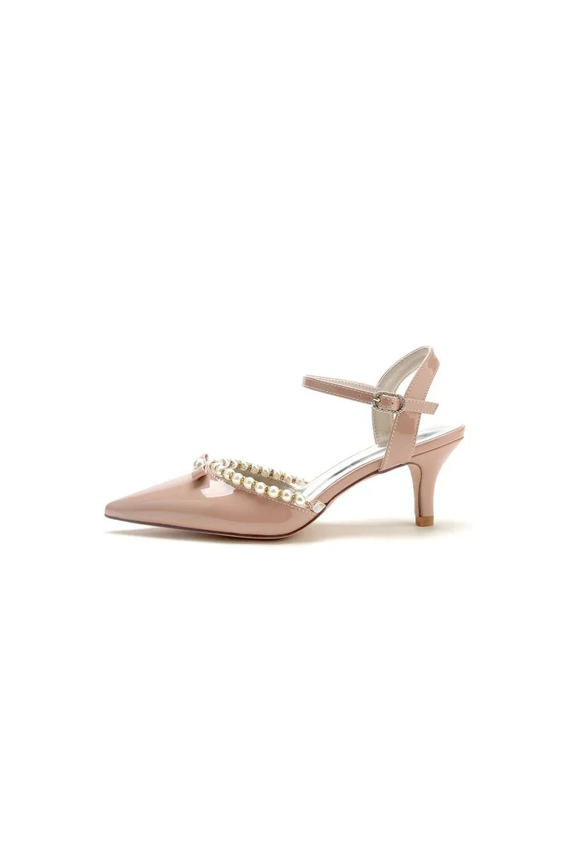 Pointed Toe Wedding Shoes with Pearl