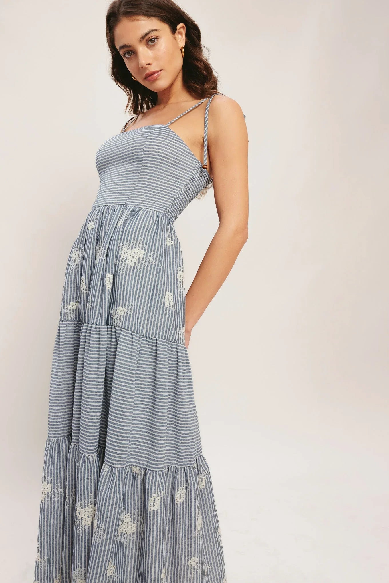 SALT AIR STRIPE INDIGO MIDI DRESS