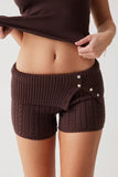 Nolan Cable Cloud Knit Mini Short Mocha