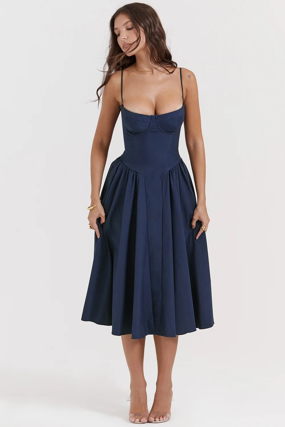 french navy corset sundress