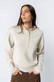 Meli Button Front Knit Sweater in Natural