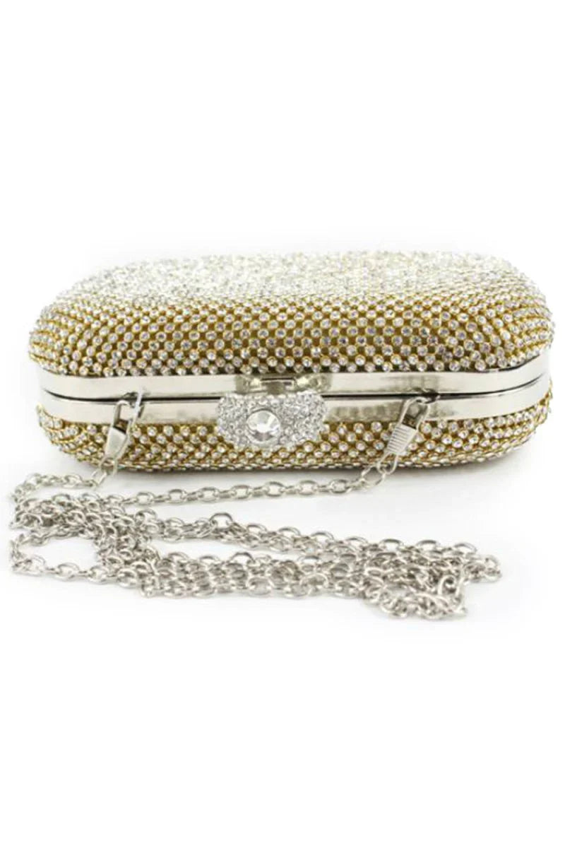 Fascinating Rhinestone With Glitter Adjustable Clutches